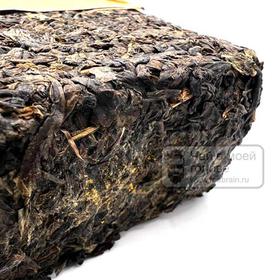 Хэй Ча «Цзинь Хуа – Золотой цветок» — тёмный чай с медовым вкусом — Сухой лист китайского хэй ча с бактерией Цзинь Хуа – золотистые вкрапления на тёмном чае