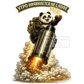 Стикер «Утро начинается не с кофе»